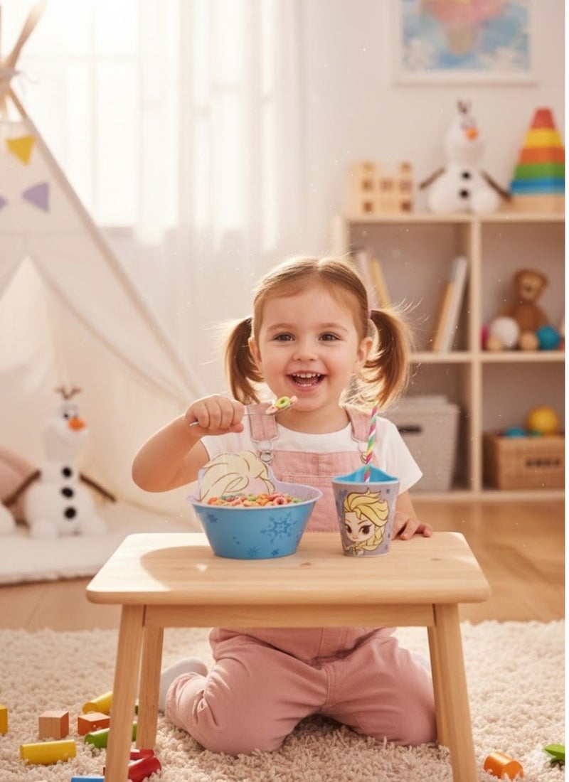 Disney Kids Cartoon Bowl & Cup Set – Cute Princess Design | Child-Friendly Plastic Feeding Bowl with Matching Drinking Cup | BPA-Free, Lightweight & Durable for Toddlers & Kids - Image 3